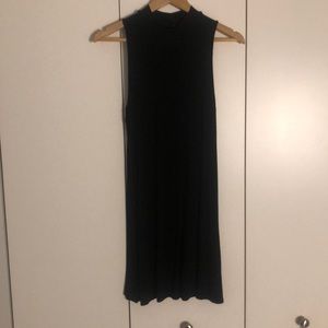 Topshop Mock Neck Black Mini Dress
